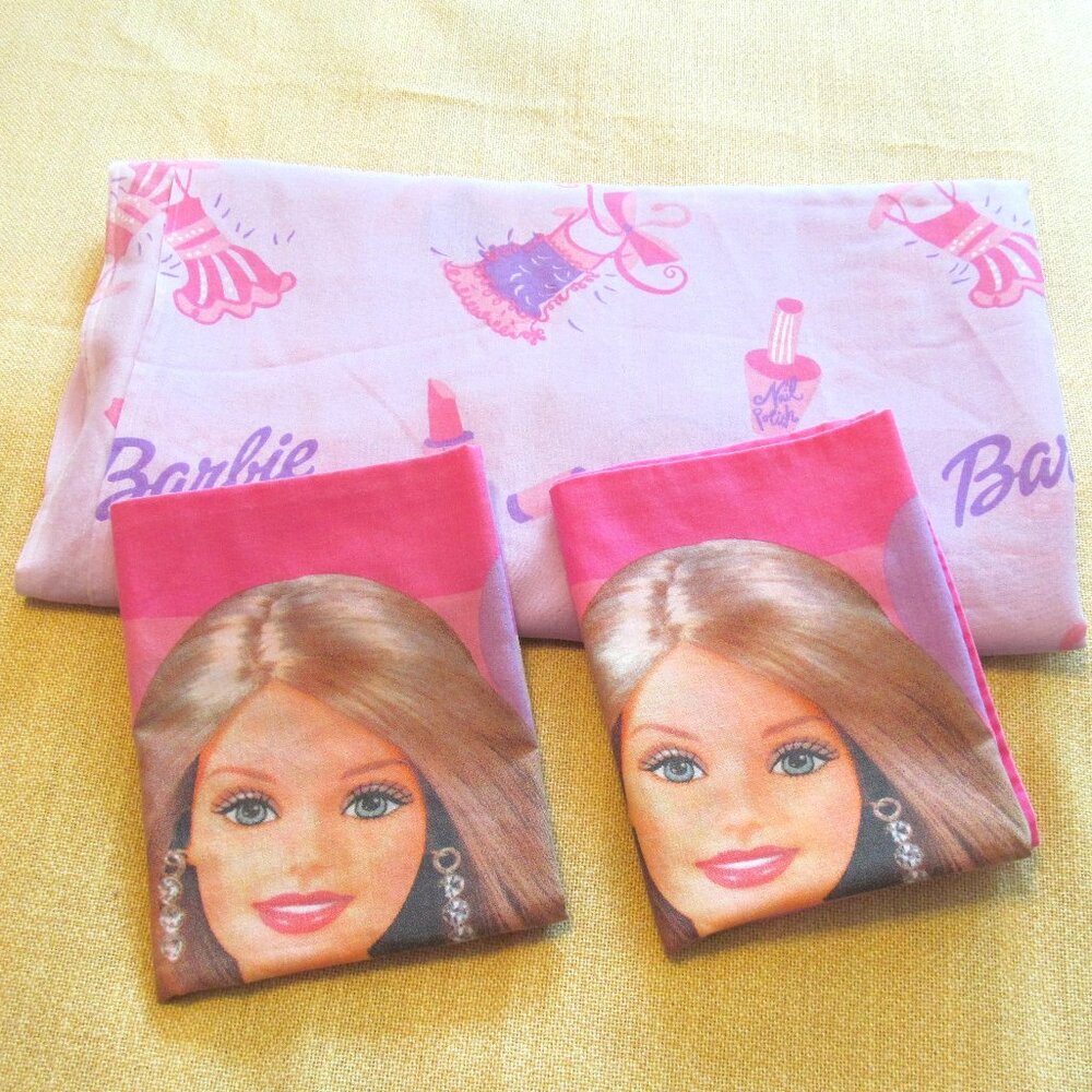2002 Vintage Barbie Sweet Dreams Bedding FULL size bedsheets